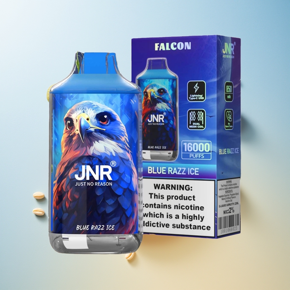 JNR Falcon 16000 Helado Frambuesa Azul con Dual Malla y 22ml