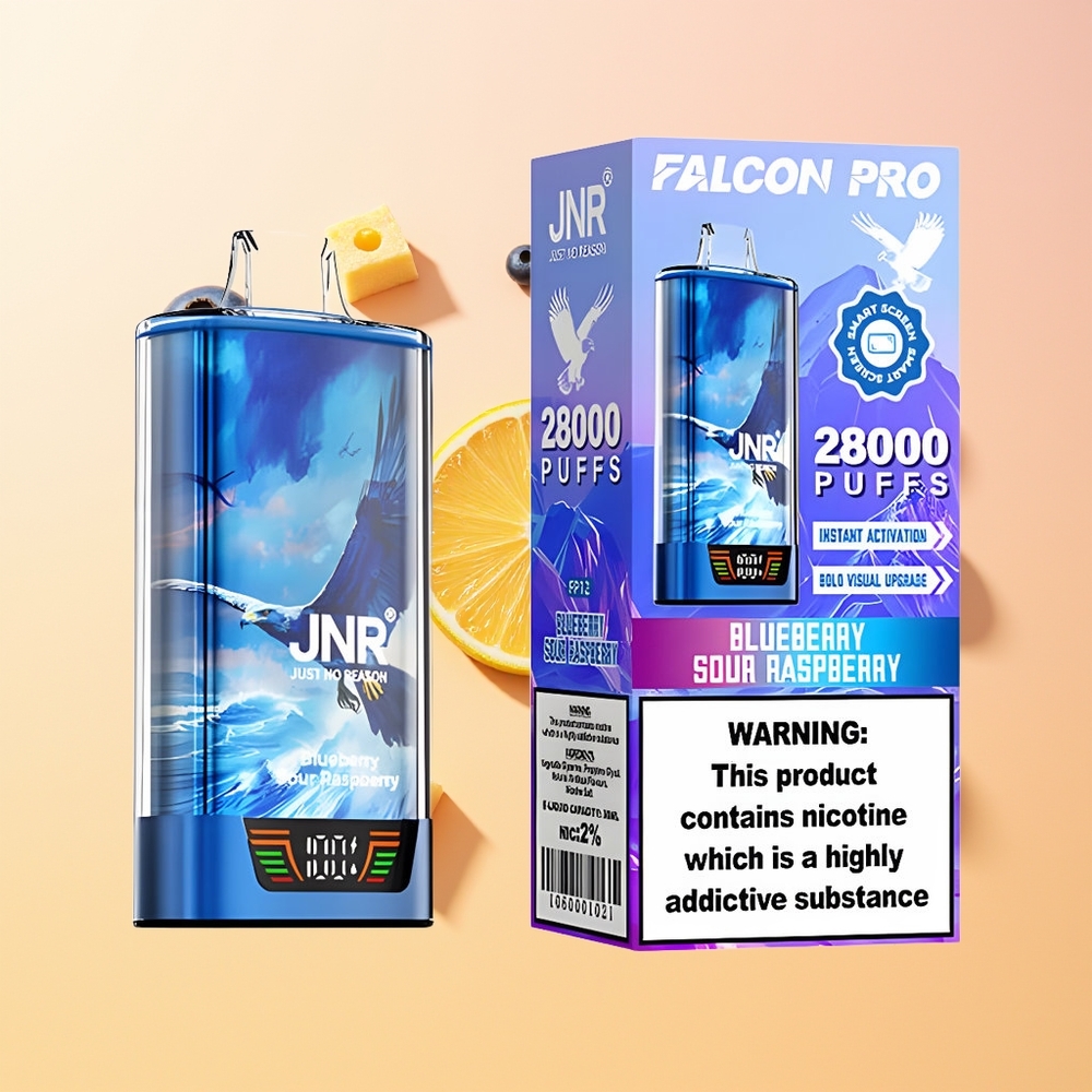 JNR Falcon Pro 28000 Frambuesa Ácida Azul con Pantalla Inteligente