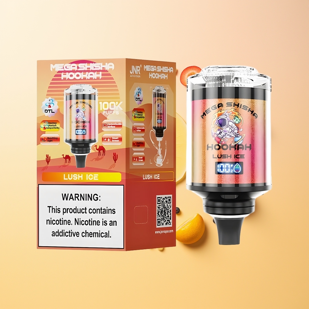 JNR Mega Shisha Hookah 100K Hielo Fresco Pantalla Inteligente