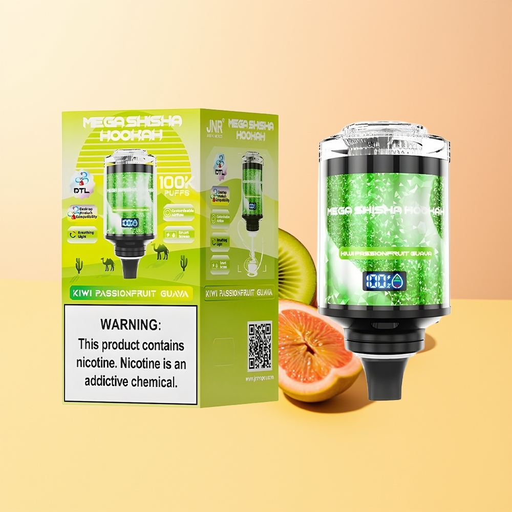 JNR Mega Shisha Hookah 100K Maracuyá Guayaba Kiwi 2200mAh
