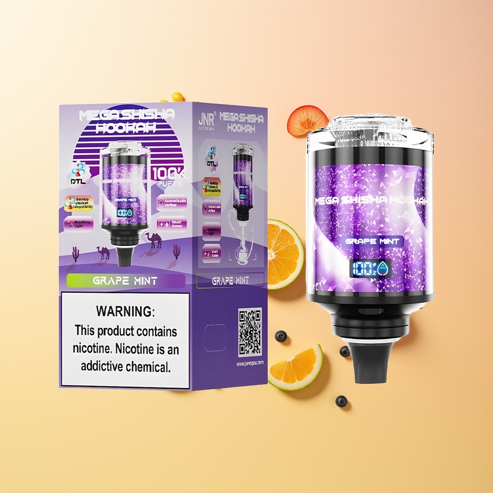 JNR Mega Shisha Hookah 100K Menta Uva 2200mAh