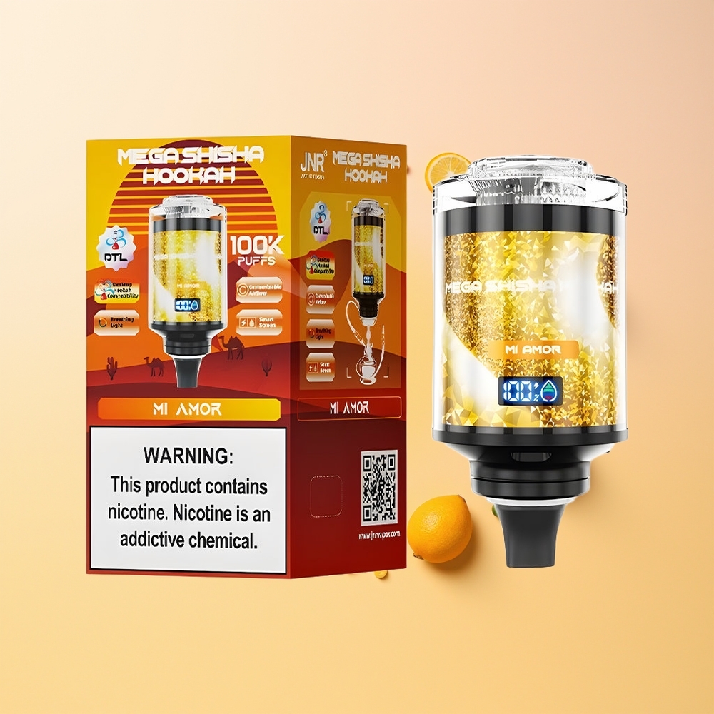JNR Mega Shisha Hookah 100K Mi Amor 2200mAh Pantalla Inteligente