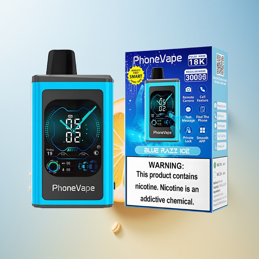 JNR PhoneVape 30000 Azul Frambuesa Hielo con Pantalla Completa