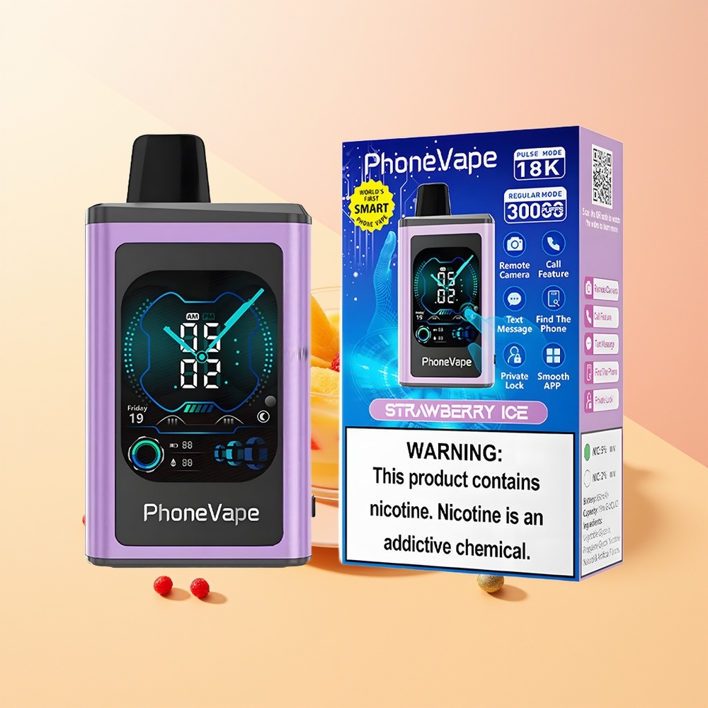 JNR PhoneVape 30000 Helado de Fresa con Cámara Remota