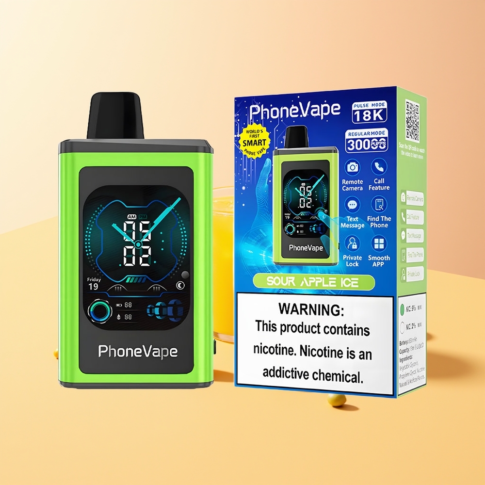 JNR PhoneVape 30000 Manzana Ácida Hielo con Cámara Remota