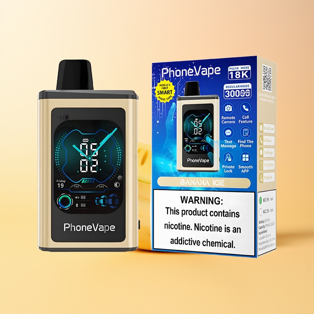 JNR PhoneVape 30000 Plátano Hielo con Pantalla Completa