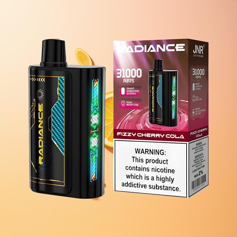 JNR Radiance 31000 Cola Cereza Efervescente con Pantalla Animada Inteligente
