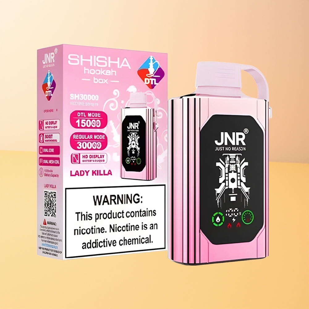 JNR Shisha Hookah Box 20500 Dama Asesina HD Pantalla 25ml Doble Malla