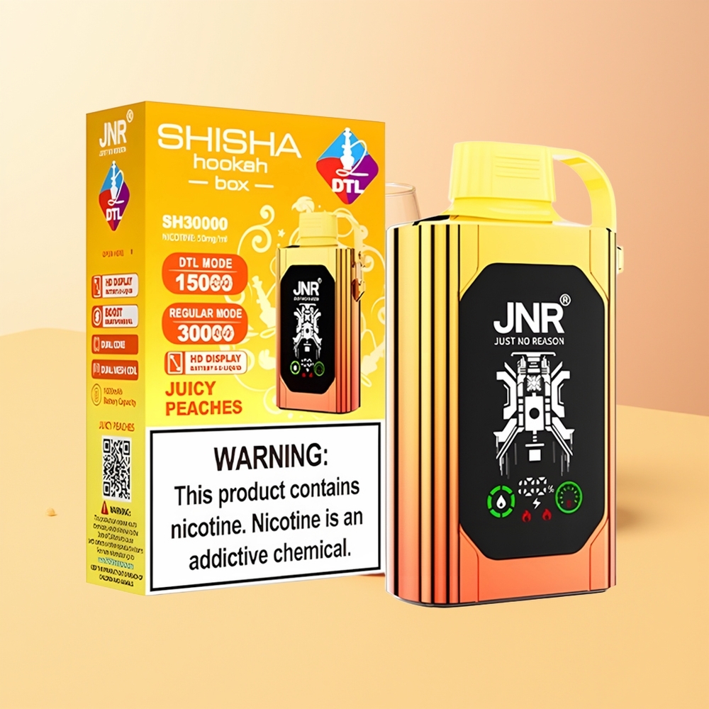 JNR Shisha Hookah Box 20500 Melocotones Jugosos con Doble Malla y Doble Núcleo