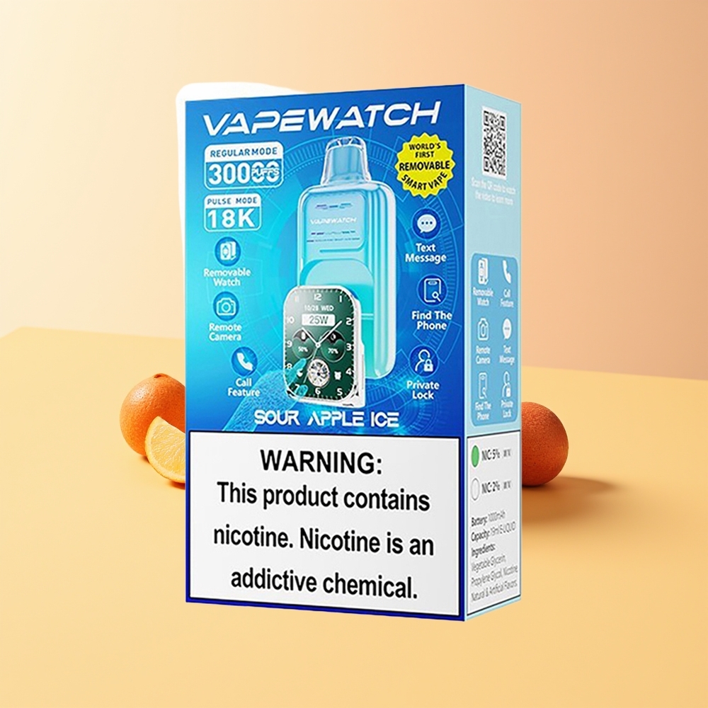 JNR VapeWatch 30000 Manzana Ácida Helada con Doble Malla