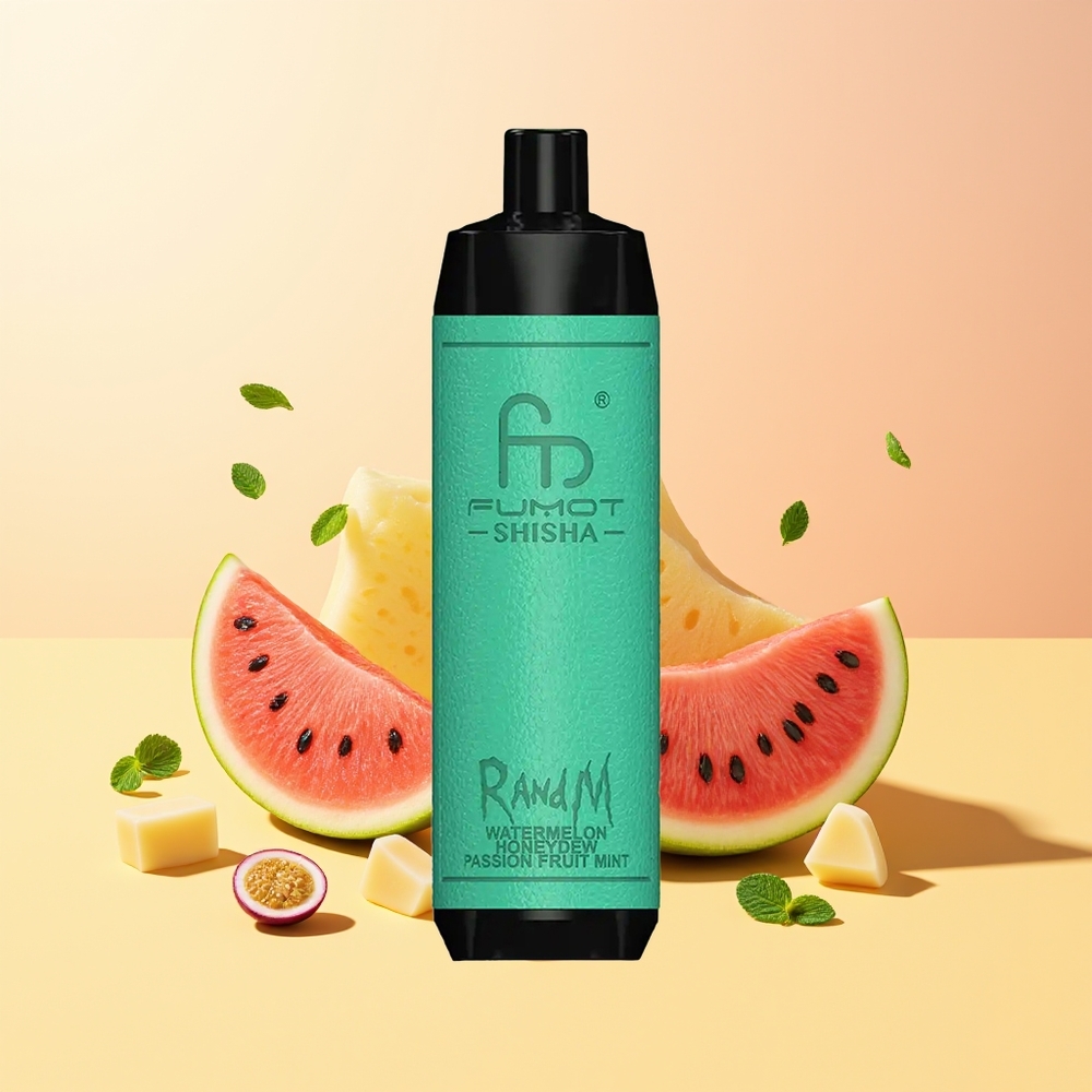 RandM Fumot Shisha 10000 Sandía Melón Verde Fruta de la Pasión Menta 0.6ohm