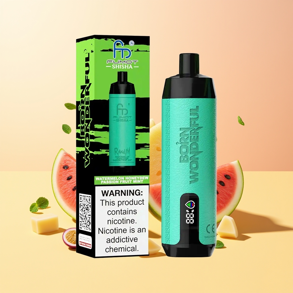 RandM Fumot Shisha 10000 Sandía Melón Verde Fruta de la Pasión Menta 0.6ohm