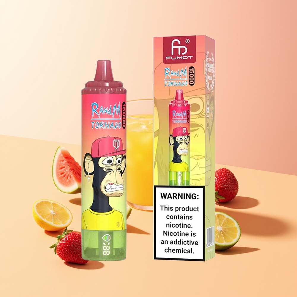 RandM Fumot Tornado 15000 Limonada de Fresa y Sandía con Pantalla LCD