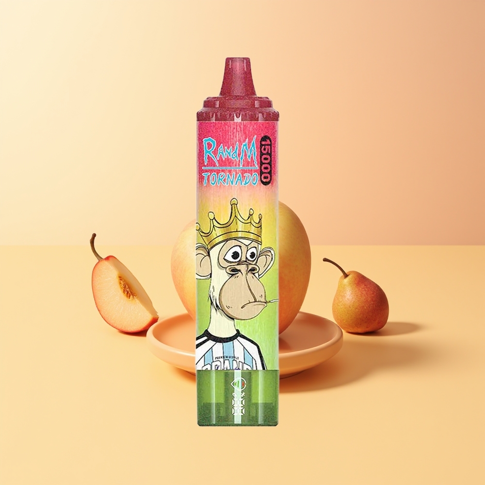 RandM Fumot Tornado 15000 Manzana Durazno Pera Pantalla LCD