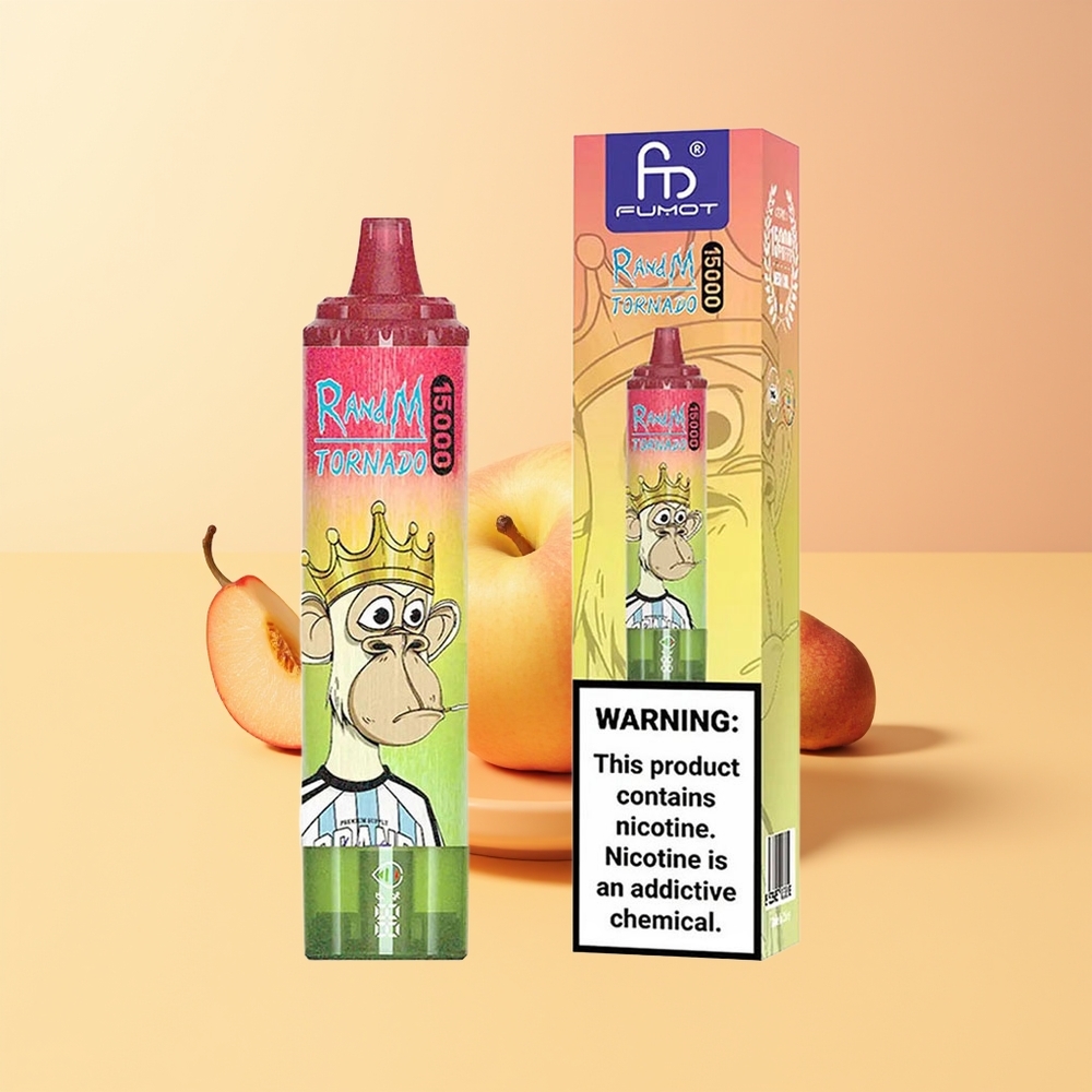 RandM Fumot Tornado 15000 Manzana Durazno Pera Pantalla LCD