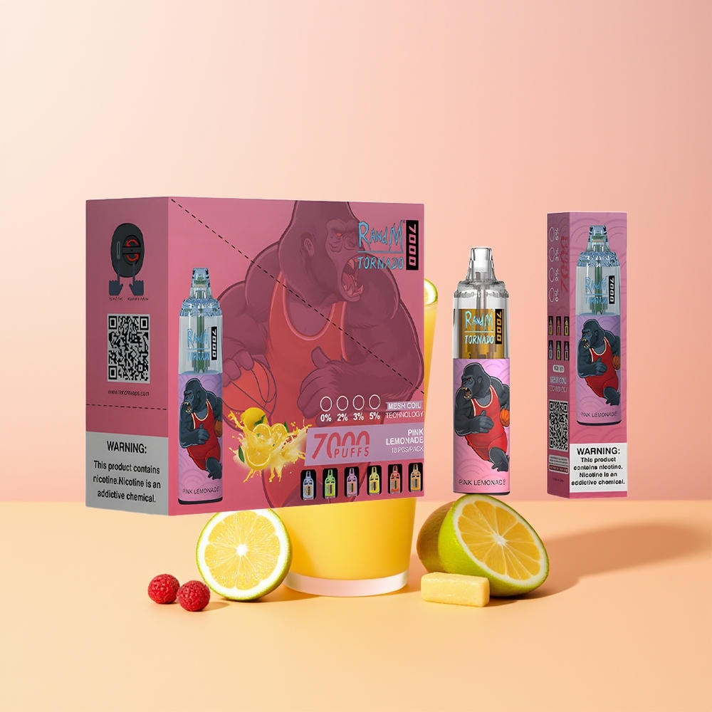 RandM Fumot Tornado 7000 Limonada Rosa Ajustable al Aire