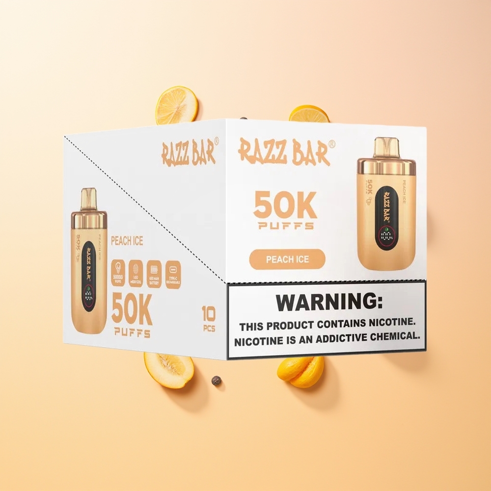Razz Bar 50K Durazno Hielo Tipo-C Recargable