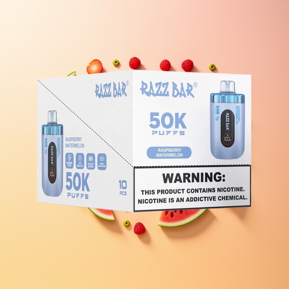 Razz Bar 50K Frambuesa Sandía Tipo-C Recargable