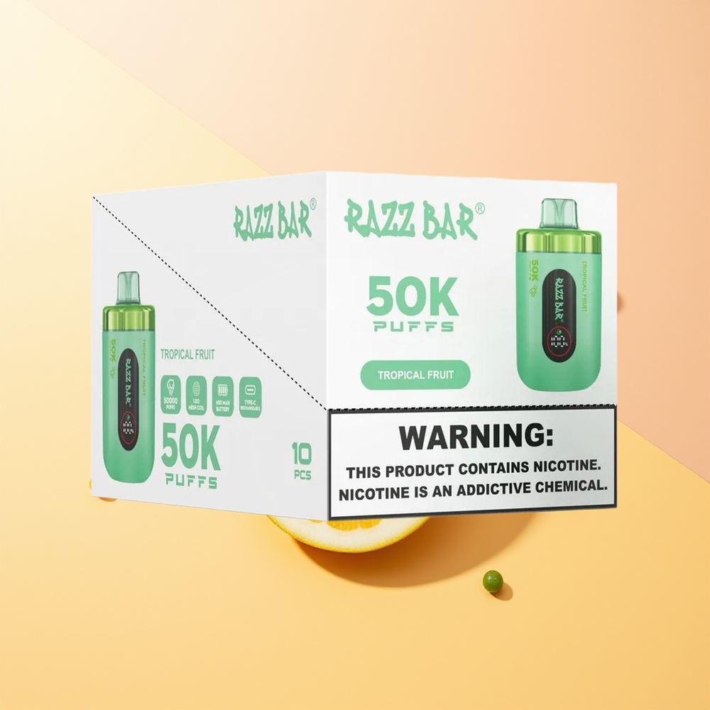 Razz Bar 50K Fruta Tropical Omh Mesh Recargable