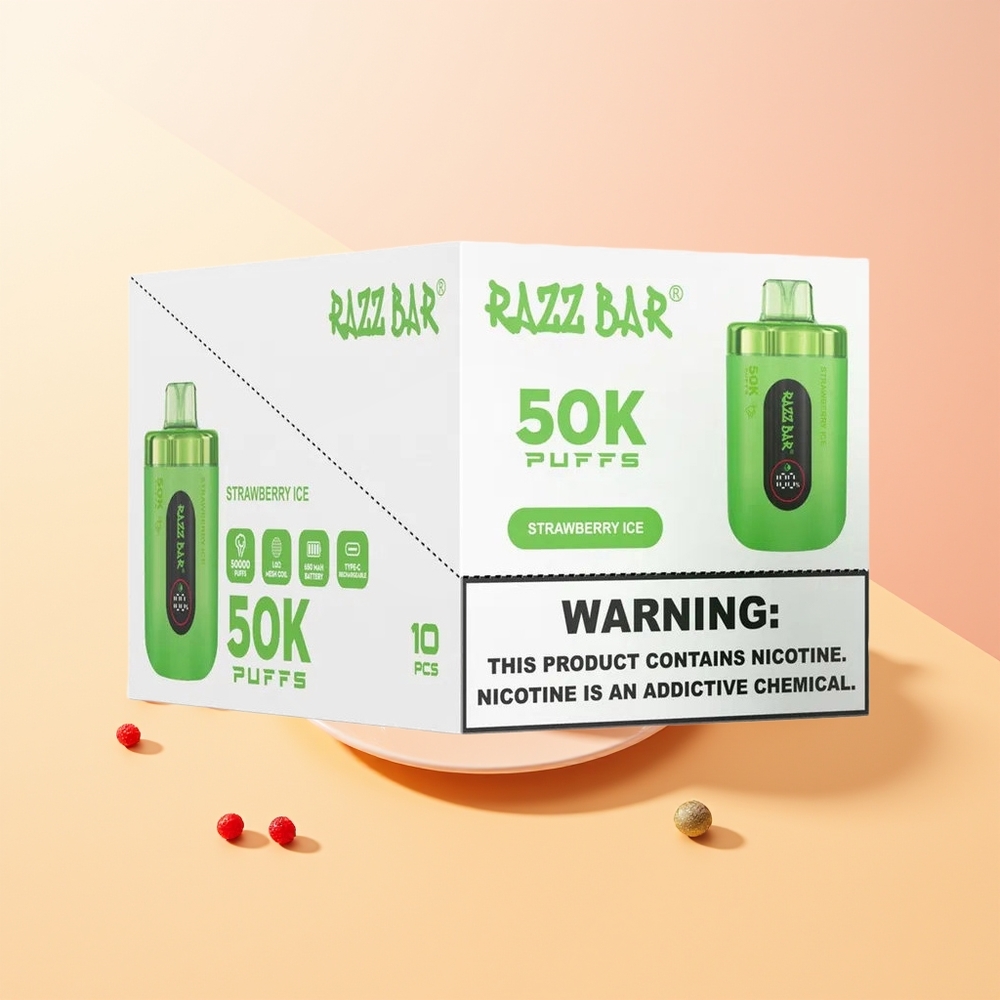 Razz Bar 50K Helado de Fresa Tipo-C Recargable